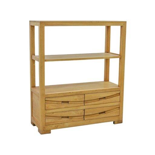 MD9123 (3)ชั้นวางหนังสือไม้ พร้อมลิ้นชัก 4 ช่อง รุ่น MD9123Book Shelf