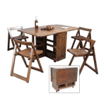 DR2038โต๊ะไม้พับผีเสื้อพร้อมเก้าอี้ 4 ตัวและลิ้นชัก รุ่น DR2038KitChen