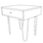 MD7041โต๊ะข้างเตียงไม้ดีไซน์โมเดิร์น รุ่น MD7041Dublin Collection