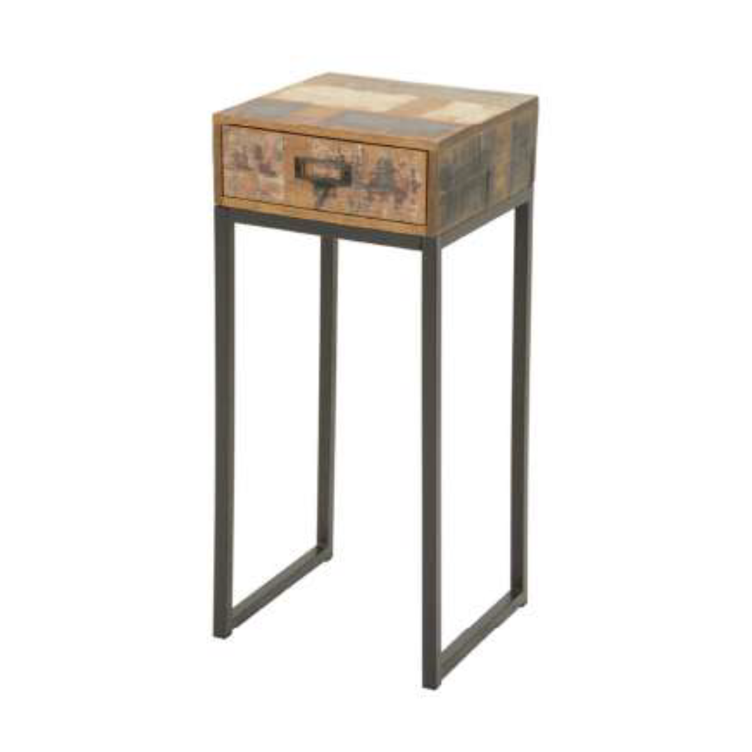 MD7252KD MD7252KDโต๊ะข้างไม้โครงเหล็กพร้อมลิ้นชัก รุ่น MD7252KDLiverpool Collection