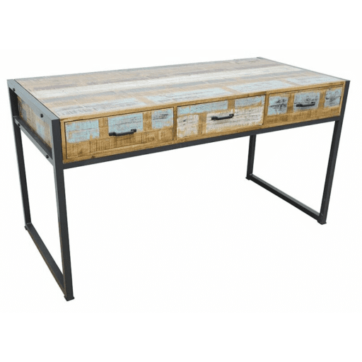 MD7267KDโต๊ะทำงานไม้รีไซเคิลโครงเหล็กพร้อมลิ้นชัก รุ่น MD7267KDLiverpool Collection