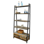 MD7268KDชั้นวางของไม้รีไซเคิลโครงเหล็กทรงบันไดพร้อมตู้เก็บของ รุ่น MD7268KDLiverpool Collection