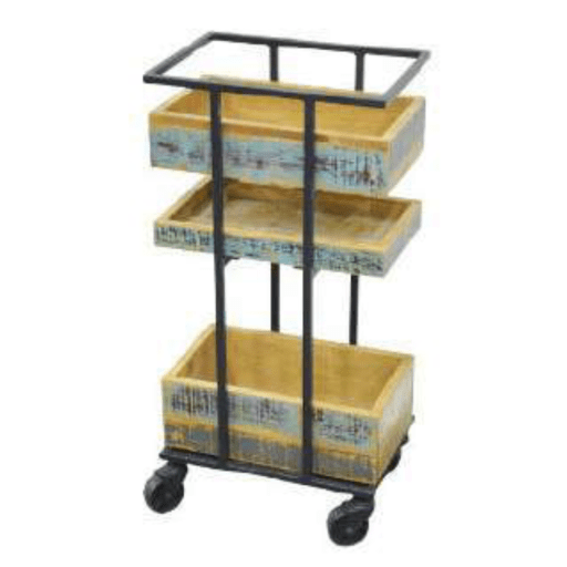 MD7282ชั้นวางของมีล้อเลื่อนไม้โครงเหล็ก 3 ชั้น รุ่น MD7282Liverpool Collection