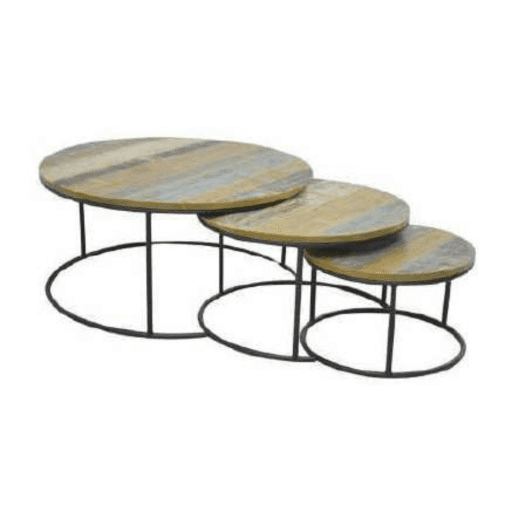 MD7291ชุดโต๊ะกลางไม้ทรงกลม 3 ชิ้น รุ่น MD7291Liverpool Collection