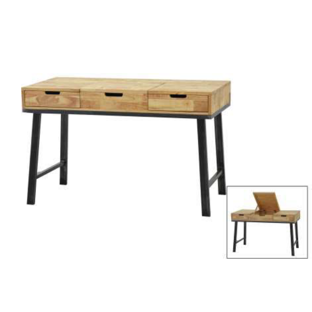 MD7713 MD7713โต๊ะทำงานไม้ 2 ลิ้นชัก พร้อมช่องเก็บของและกระจก รุ่น MD7713New Orleans Collection