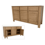 MD9179ตู้ลิ้นชักไม้ 3 ประตู 3 ลิ้นชัก รุ่น MD9179Cupboard