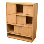 MD9243ชั้นวางหนังสือไม้บานเลื่อน 3 ประตู รุ่น MD9243Book Shelf